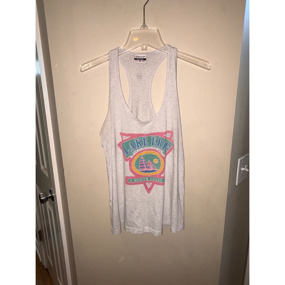Where Im From Lake Erie North Coast Racerback Tank Top Heather Gray Medium